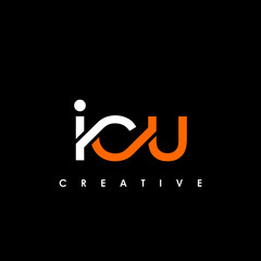 ICU Letter Initial Logo Design Template Vector Illustration