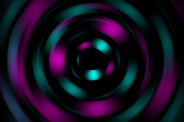Illustration of abstract background in three dimensions of various colors black background