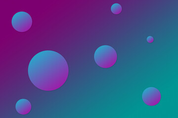 Illustration of abstract background with circles on gradient pastel color background