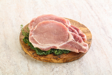 Raw pork loin for coocking