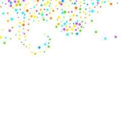 Rainbow Festive Confetti. Carnival Star Falling.