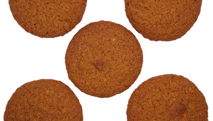 oatmeal cookies on white, isolated