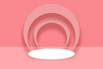 illustration of abstract pink background with a podium