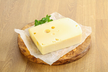 Maasdam cheese over the board