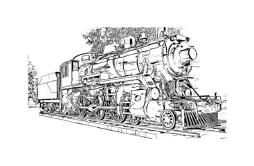 Building view with landmark of Kingstown is the capital of Saint Vincent and the Grenadines.. Hand drawn sketch illustration in vector.