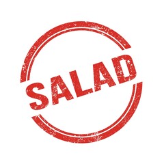 SALAD text written on red grungy round stamp.