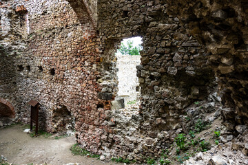 Fototapeta premium Jasenov Castle Slovakia near the town of Humenné. View of objekts and ruins that are being reconstructed for a tourist attraction with beautiful surroundings and nature