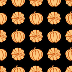vector seamless pattern with the image of pumpkins
