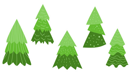 Green Christmas, New Year trees.