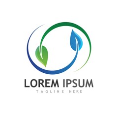 Logos of green Tree leaf ecology