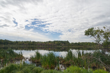 Bennett Lake, AB on a Cloudy Day