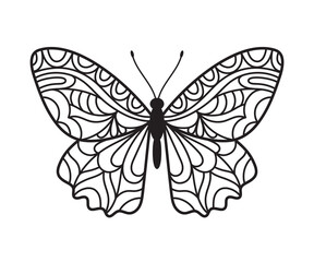 Fototapeta na wymiar Beautiful Butterfly hand drawn ornamental artistic print