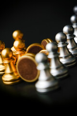 A chess board game. Business strategy, competition. A business game.