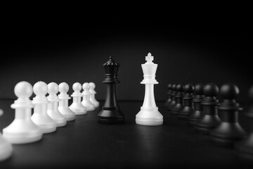 Chess. The concept of planning and decision-making in business. Strategy ideas. Conversation.
