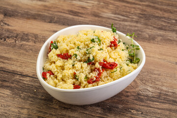 Vegetarian uisine - couscous with vegetables