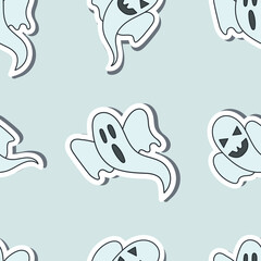 Ghost seamless pattern. Vector pattern for halloween design.