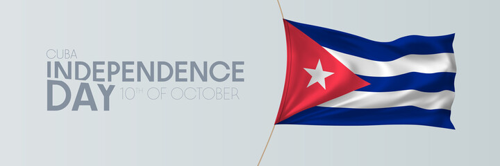 Cuba independence day vector banner, greeting card.
