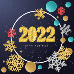 2022 New Year. 2022 Happy New Year greeting card. 2022 Happy New Year background.