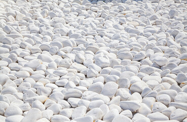 White cobblestones create a snow-white structural background