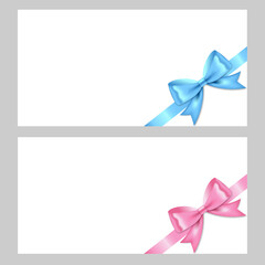 Banners with blue and pink bows