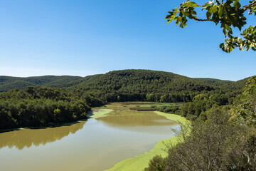 Pantano de Foix y Castellet village in Barcelona, Catalonia, Spain.