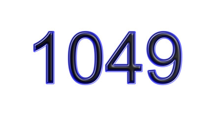blue 1049 number 3d effect white background