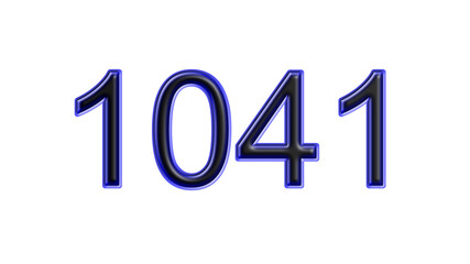 blue 1041 number 3d effect white background