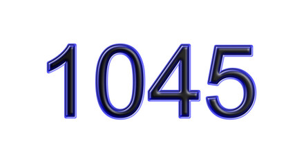 blue 1045 number 3d effect white background