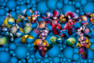 Fototapeta na wymiar background image with 3d color spheres, illustration design