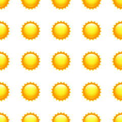 Sun Icon Emoji Pattern Design. Hot Summer Seamless Background Symbols. Emoticon Illustration Design Vector.