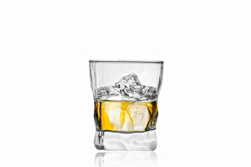 Whiskey glass isolated on white background. A little bit noised