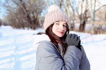 walking on a snowy day. 