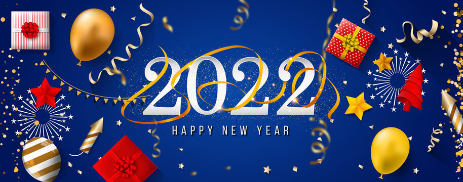 2022 New Year. 2022 Happy New Year greeting card. 2022 Happy New Year background.