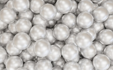 Silver shiny balls background, 3D illustration.