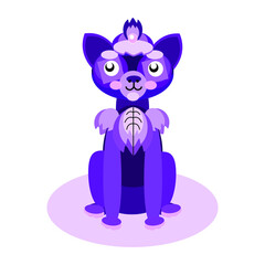 Vector fox character. A mythical animal for digital games, postcards, greetings, animation, mobile content. 