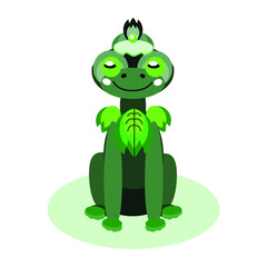 Vector frog character. A mythical animal for digital games, postcards, greetings, animation, mobile content. 