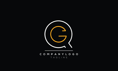 Abstract Letter Initial QG GQ Vector Logo Design Template