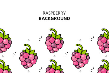 Raspberries background. Icon design. Template elements. isolated on white background