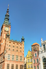Fototapeta na wymiar Gdanks Old Town, Poland, HDR Image
