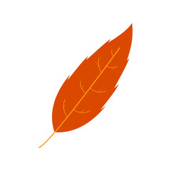Flat leaf icon silhouette. Filled leaf glyph