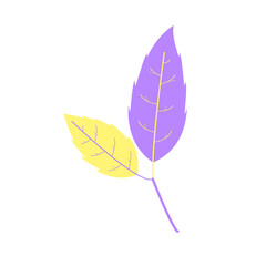 Flat leaf branch icon silhouette. Filled leaf glyph