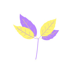 Flat leaf branch icon silhouette. Filled leaf glyph