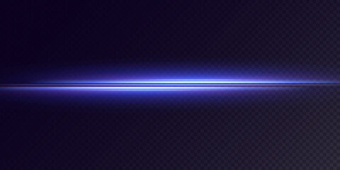 collection of horizontal light dividers blue flares. horizontal dynamic light blue lines. neon laser on a checkered dark background. Collection effect light blue line png.