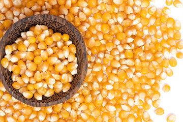 beautiful corn kernels
 in the foreground for healthy cooking