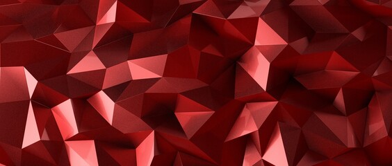Naklejka premium Abstract polygonal red background 3d