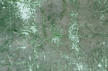 A concrete wall with remnants of green paint .Background
