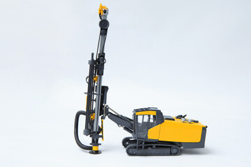 The layout of a drilling rig for contour drilling in mining operations on a white background