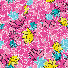 Vector Colorful Lotus Flowers from the White Elephant collection pattern background