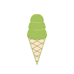 Matcha Ice cream logo design. Ice cream icon. Ice cream cartoon vector.