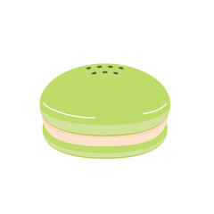 Green tea Macaron cartoon vector. Green tea Macaron on white background.